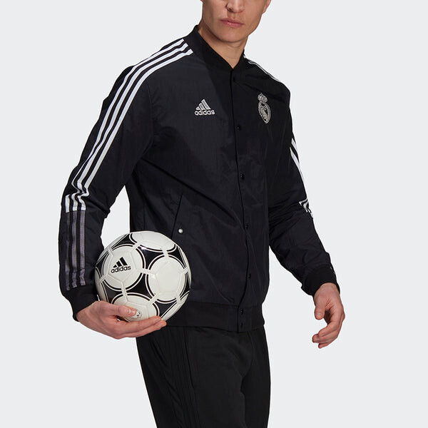 Куртка adidas Real Cny Bomber Series Real Madrid Soccer/Football Sports Jacket Black, черный — фото 4