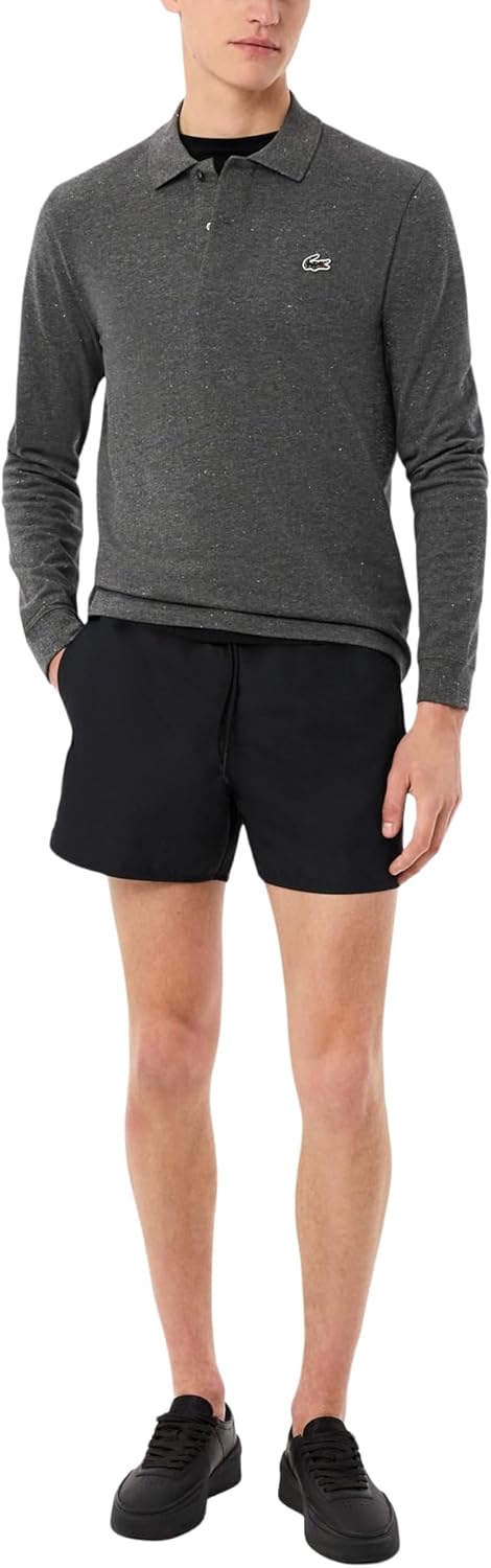 Мужские быстросохнущие шорты для плавания Lacoste 5,5 дюйма, Black/Green — фото 4