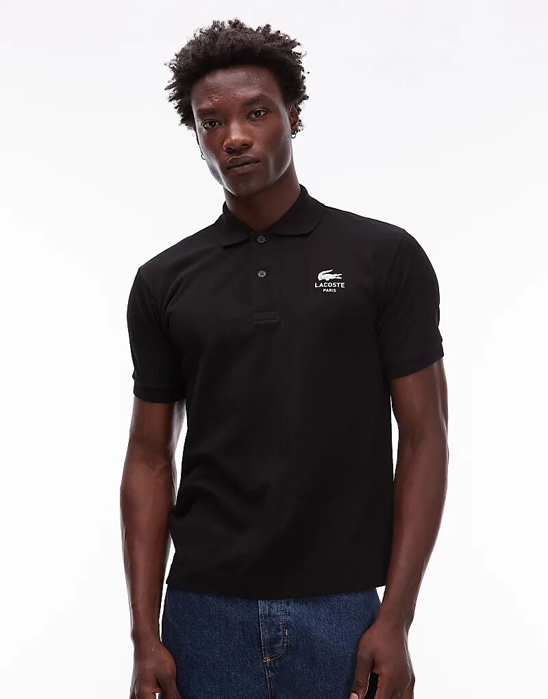 

Рубашка-поло с логотипом Lacoste черного цвета