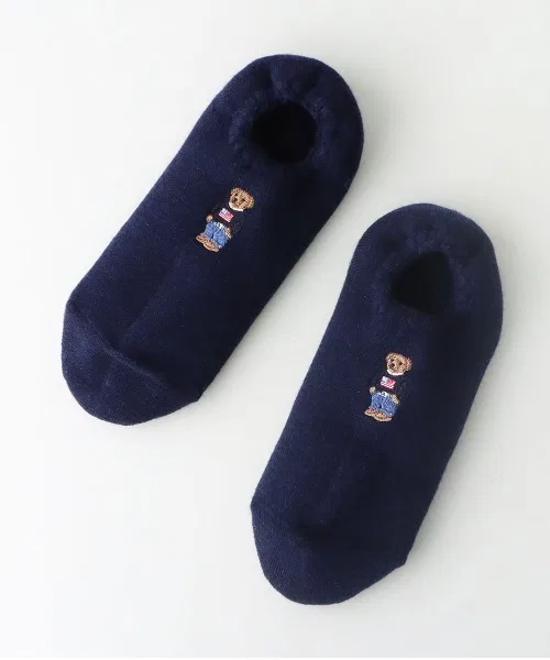 Носки комнатные POLO RALPH LAUREN с флагом и медведем, серые — фото 3