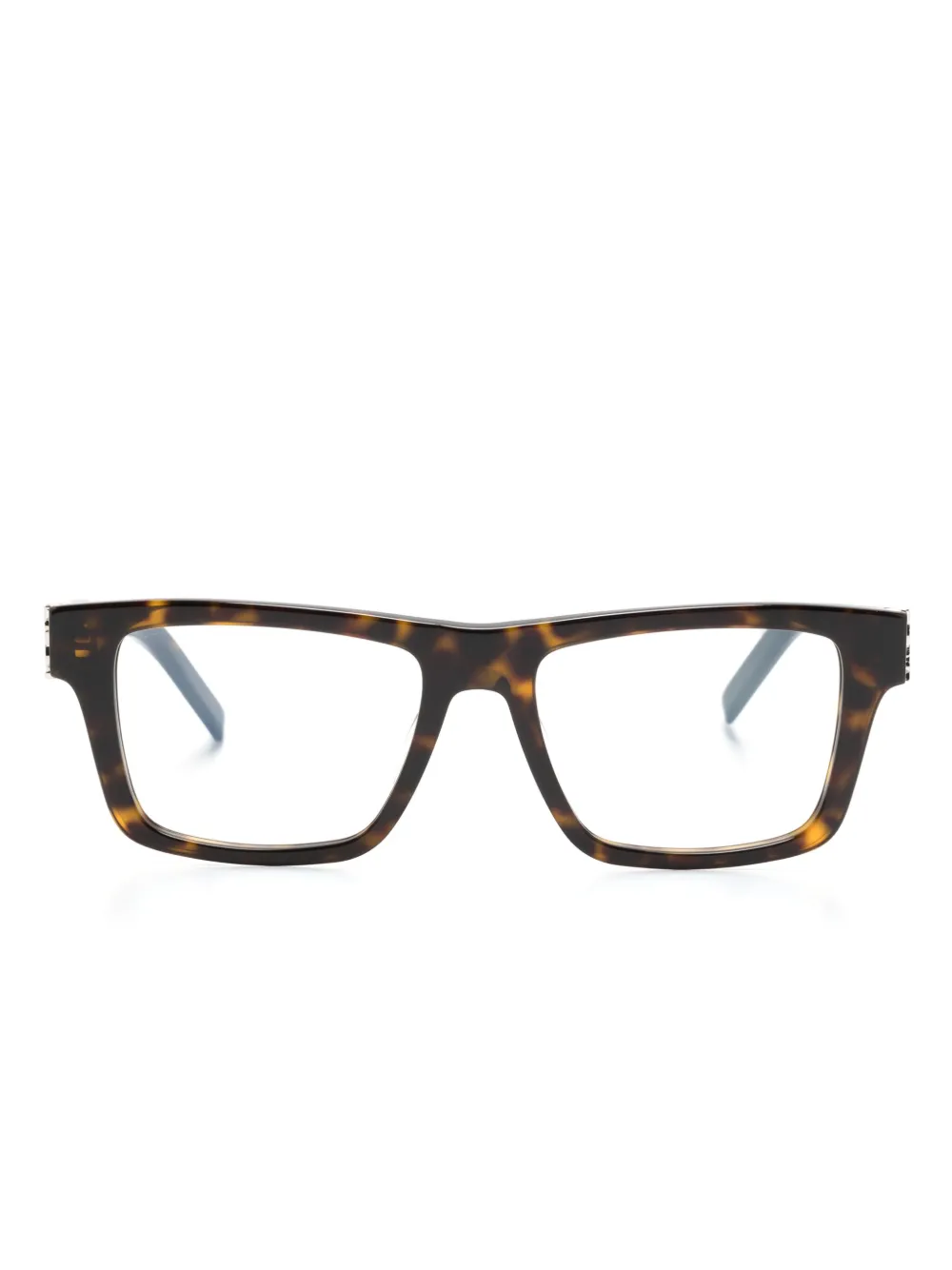 

Очки в квадратной оправе черепаховой расцветки Saint Laurent Eyewear, коричневый