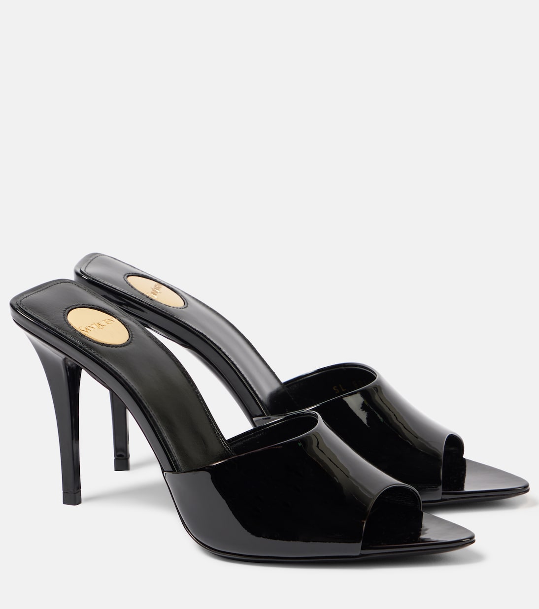 Роми мюли из лаковой кожи Saint Laurent, черный