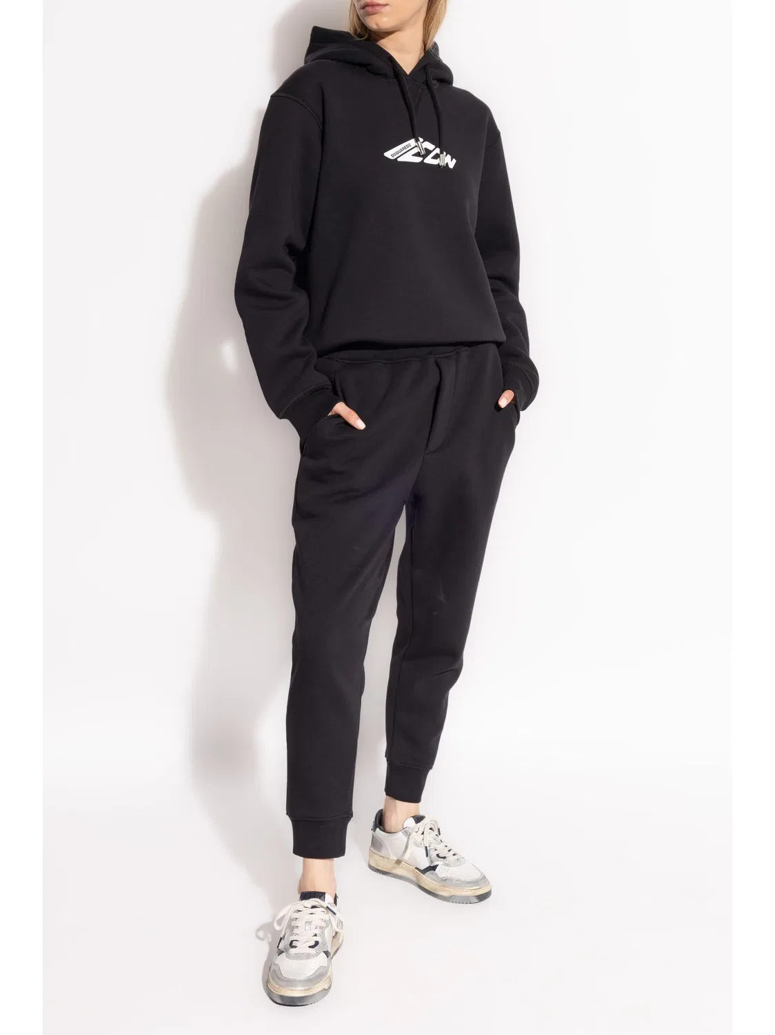 Культовая черная хлопковая толстовка с капюшоном и логотипом Dsquared2, Black — фото 2