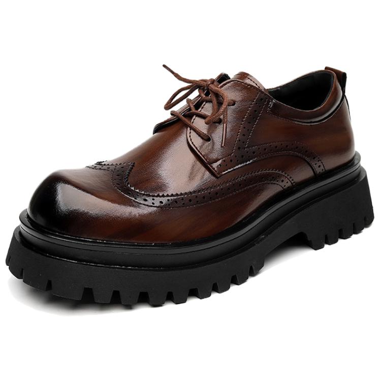 

WEISHIBANGWEI Коричневые мужские повседневные кожаные туфли, цвет Brown