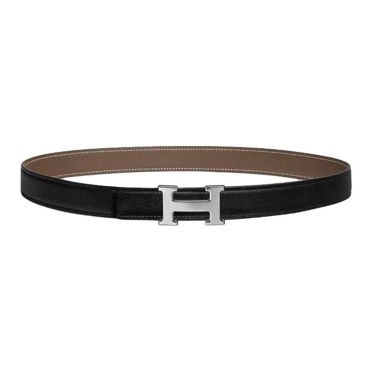 

HERMES Ремень женский из телячьей кожи, черный, ширина 2,4 см