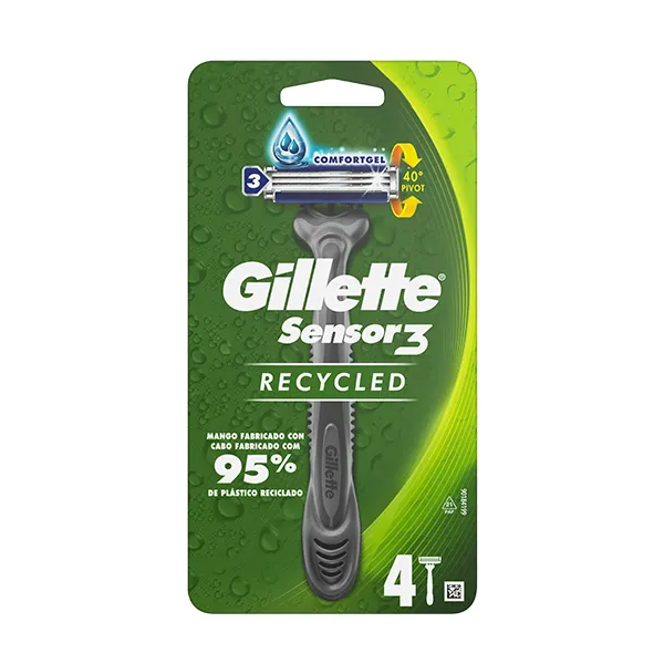 

Бритва для мужчин Desechable Gillete Sensor 3 Recyled Gillette, 4 UD