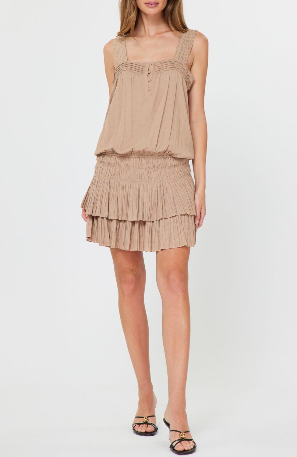 

Квадратное платье с пуговицами на горчичном Current air, Taupe