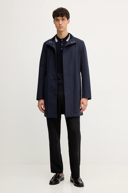 Пальто с добавлением шерсти Boss, темно-синий — фото 2