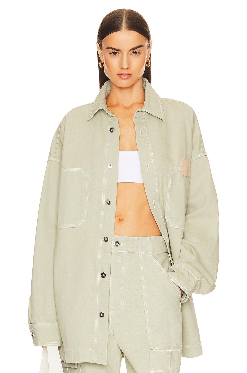 

Рубашка Helsa Denim Overshirt, цвет Sage