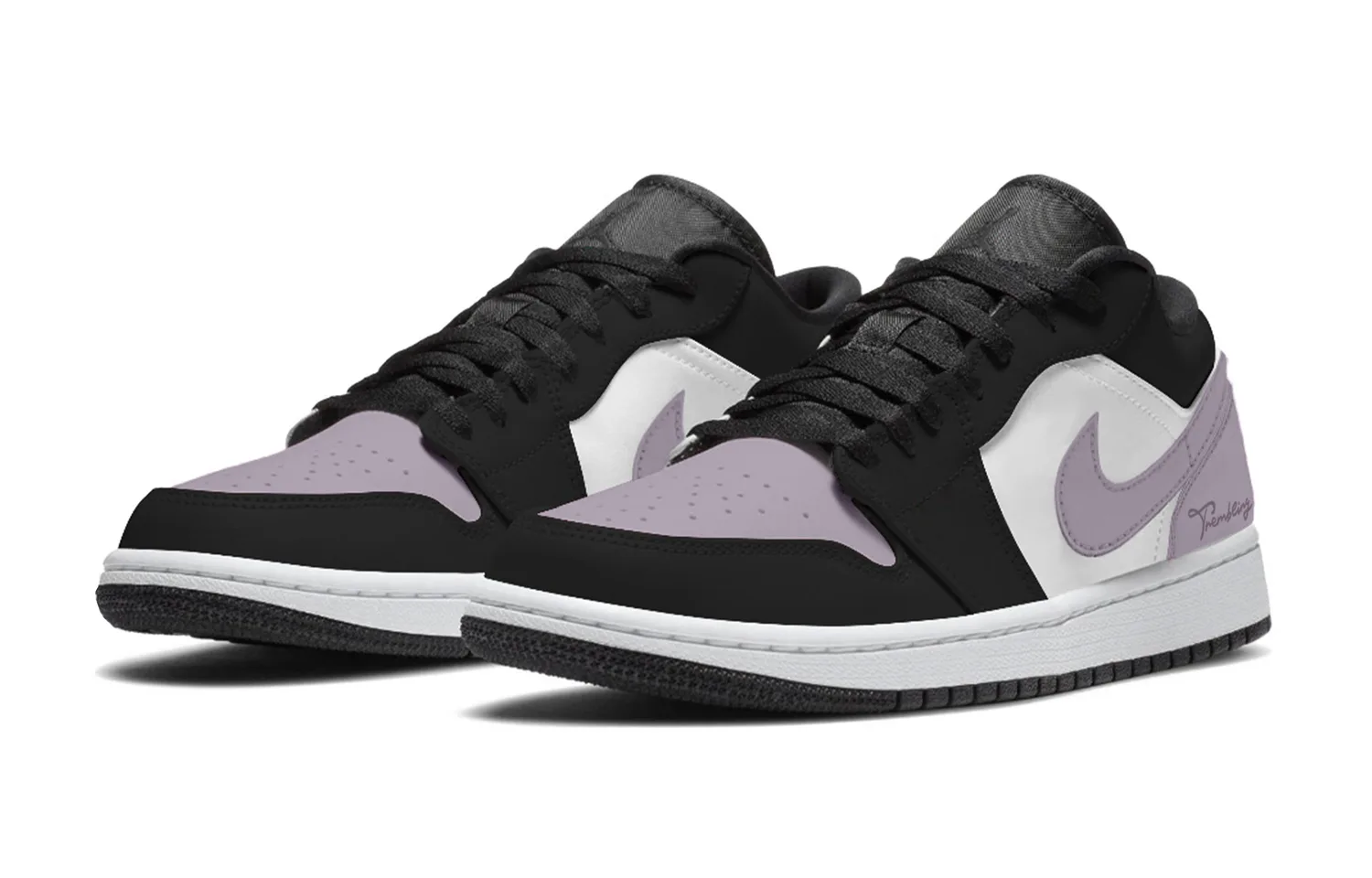 Jordan Кроссовки Air 1 Taro Paste Boba, Taro Purple, нескользящие, износостойкие, дышащие, низкие — фото 4