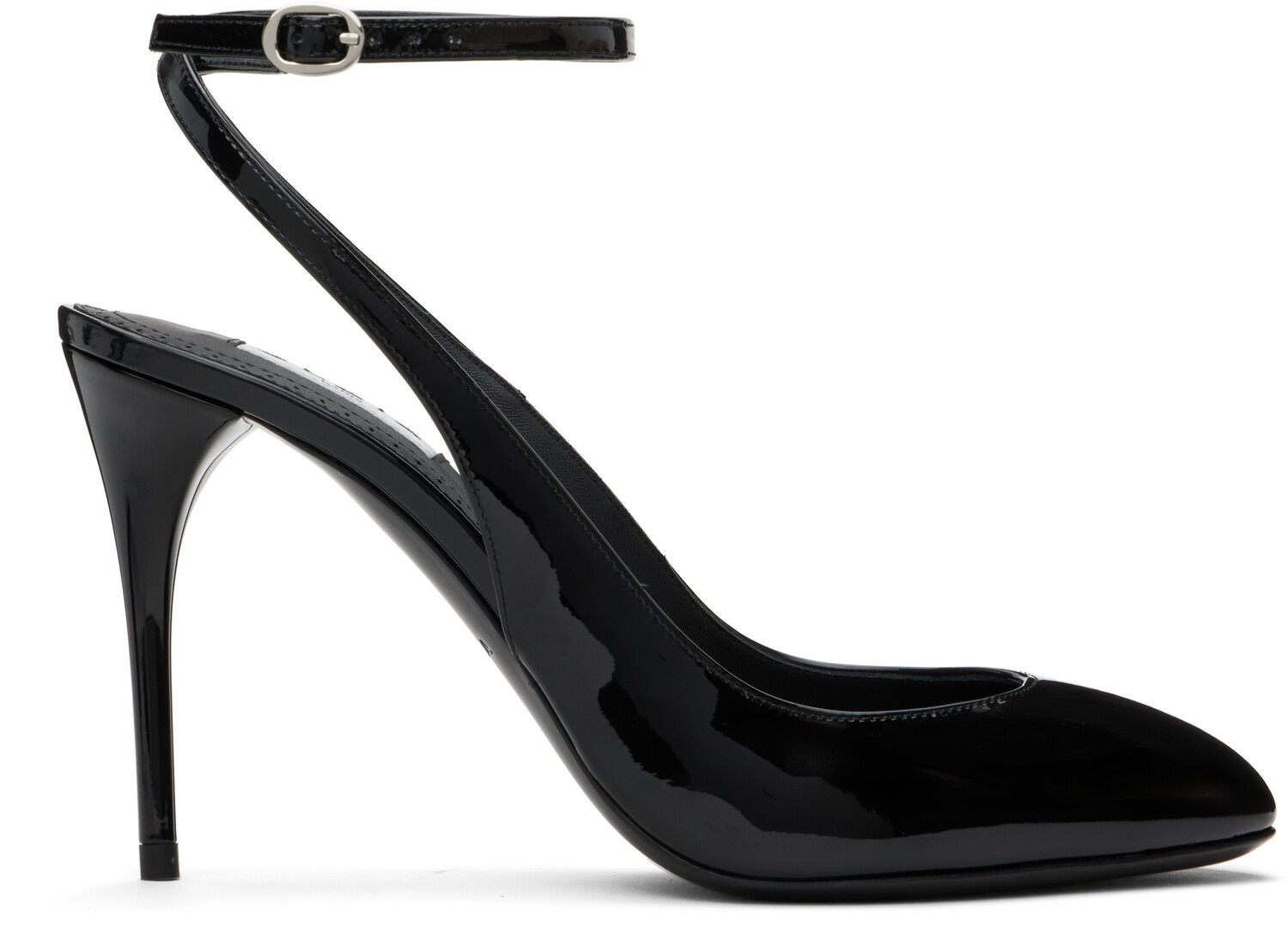 Черные лакированные туфли на каблуке Slingback 90 из телячьей кожи ALAÏA