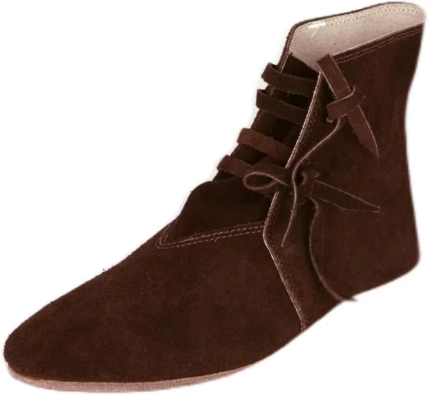 Туфли Medieval Shoes Suede Late Middle Ages Shoes Women Men CP-Schuhe, Brown