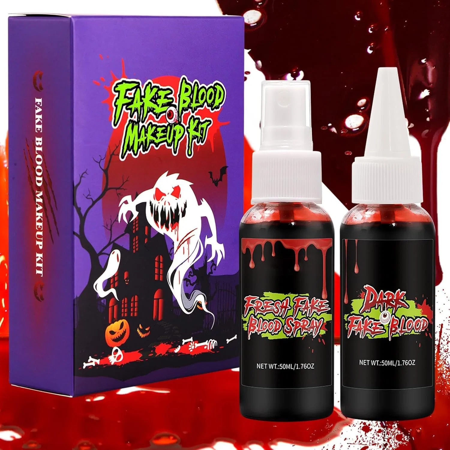 Набор грима для Хэллоуина Fake Blood Chip+Spray, 2 шт — фото 4