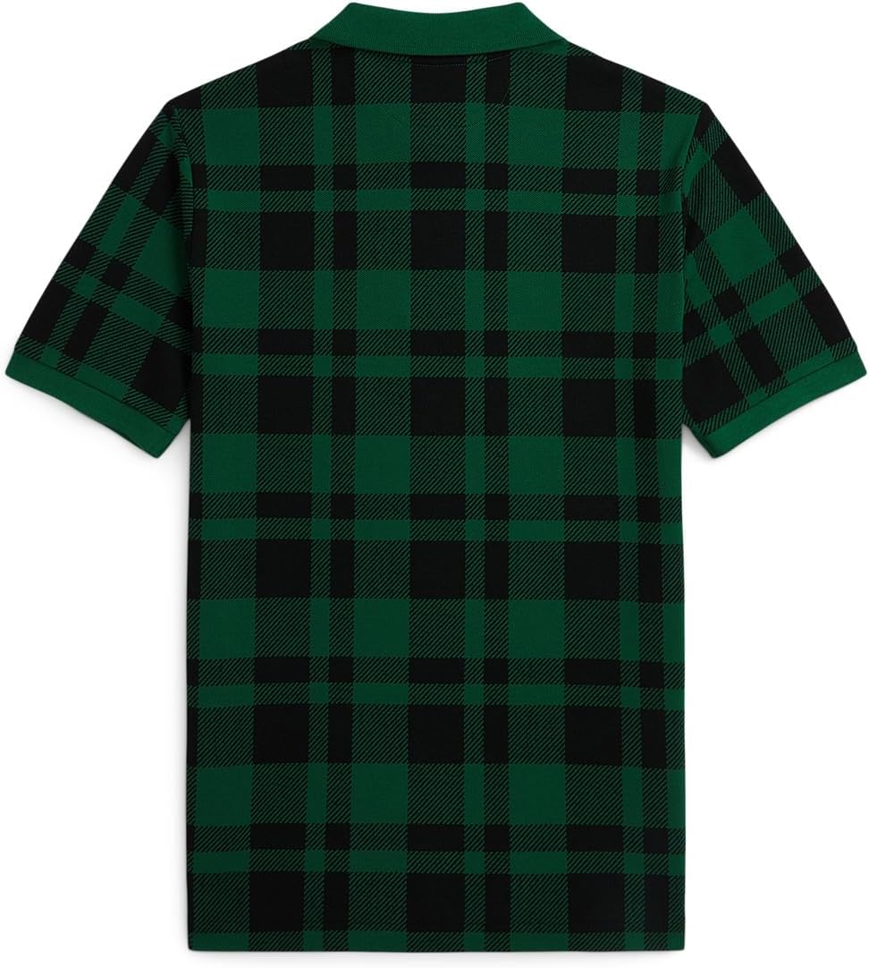 Рубашка-поло из хлопковой сетки в клетку Polo Ralph Lauren Kids, Green — фото 2