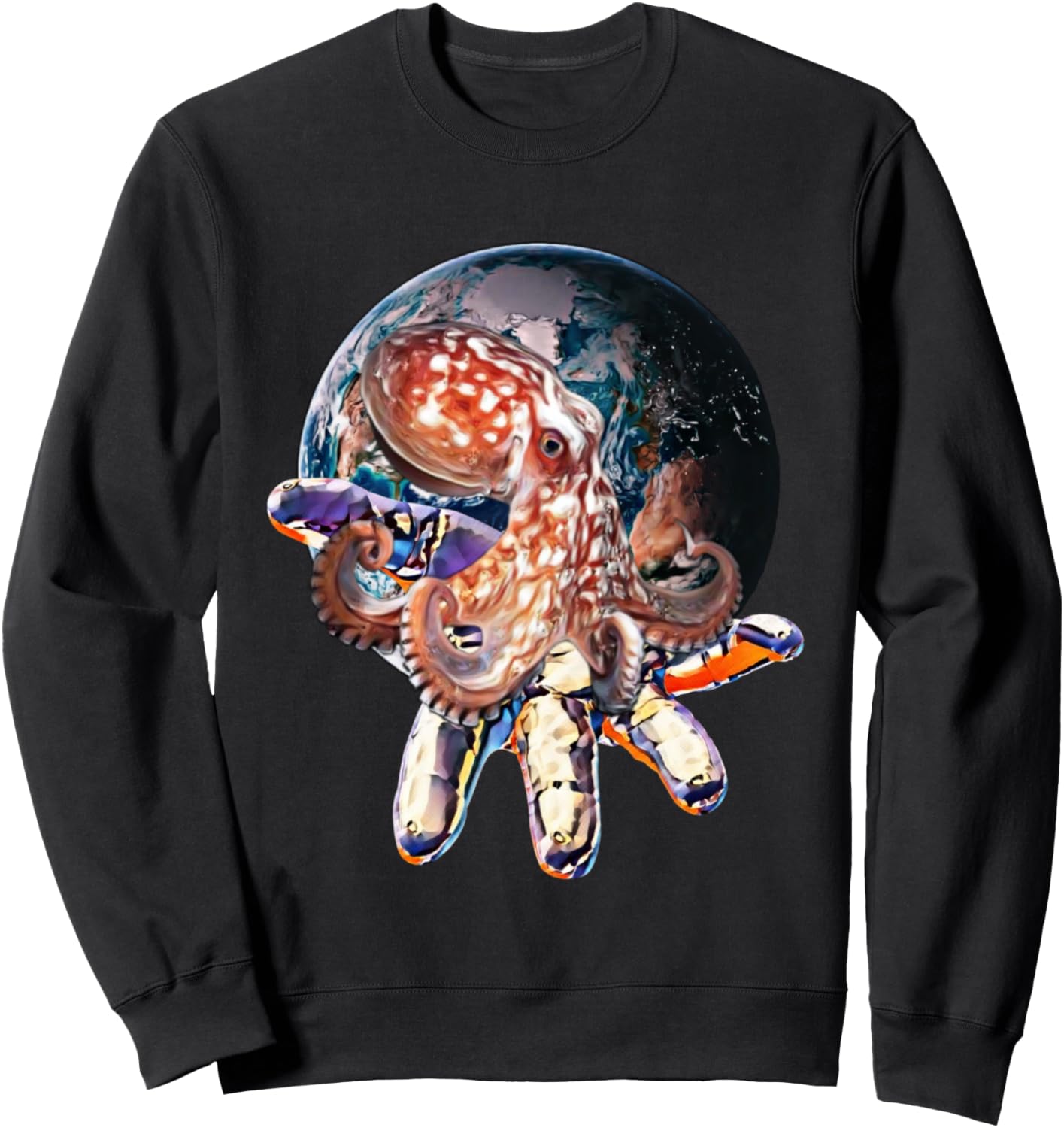 

Толстовка с изображением осьминога и кальмара, щупальца, глубоководный кальмар, черная Octopus Squid Gift Christmas - Birthday