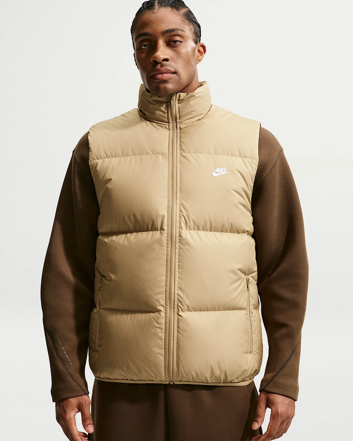 Мужской пуховый жилет Therma-FIT Nike Sportswear Club, Parachute Beige/White