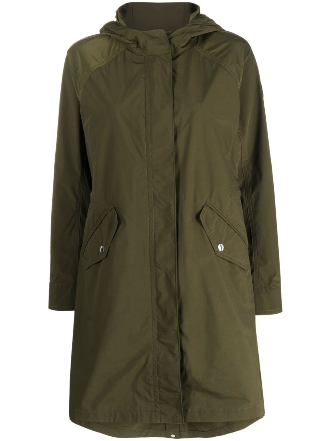 

Woolrich пальто миди с капюшоном, зеленый