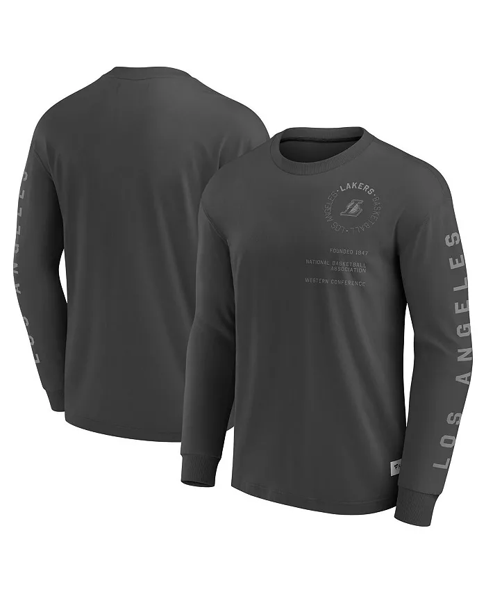 

Мужская серая футболка с длинным рукавом Los Angeles Lakers Elements Future Ground Tonal Info Fanatics