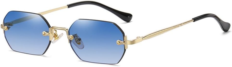 

Мужские солнцезащитные очки в круглой металлической оправе без оправы, модные винтажные панк-очки, женские очки с защитой от УФ-излучения UV400, для вождения, вечеринок и путешествий WNCKSQ, C26