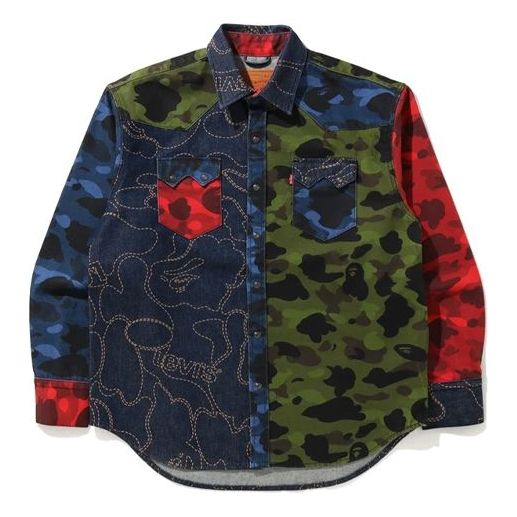 

Рубашка A Bathing Ape x Levis Crossover SS21 Camouflage Long Sleeves Shirt 'Multicolor' 1H23-131-904