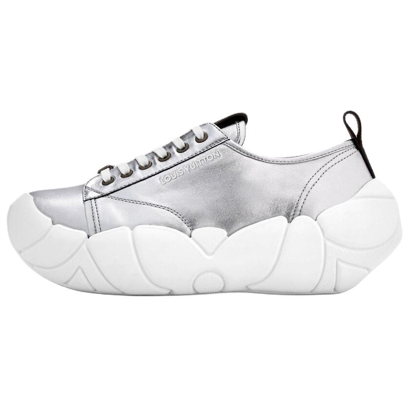 Низкие повседневные туфли Bubble, женские, серебристые LOUIS VUITTON, Original Shoe Box Included