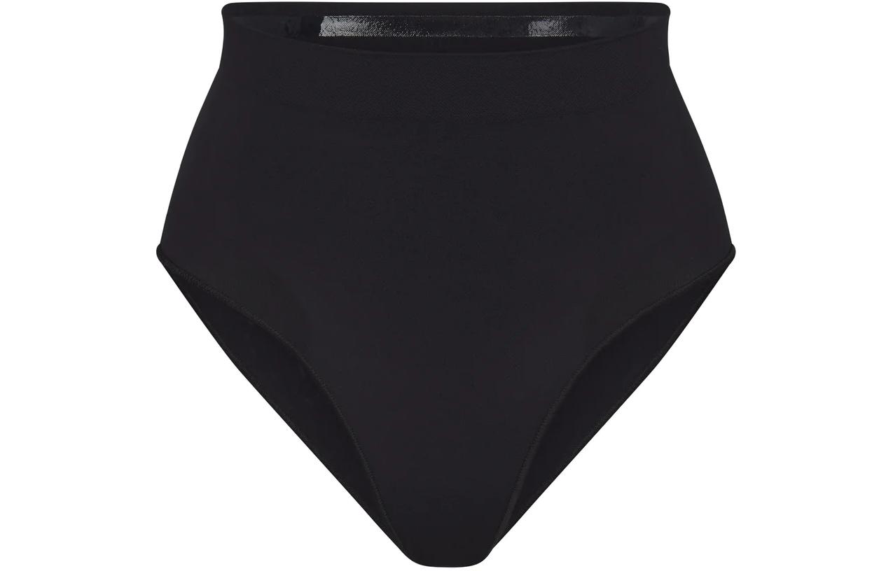 

Беспрошовный скульптурирующий мид-вайст брифи Shapewear для женщин Skims, onyx/onyx