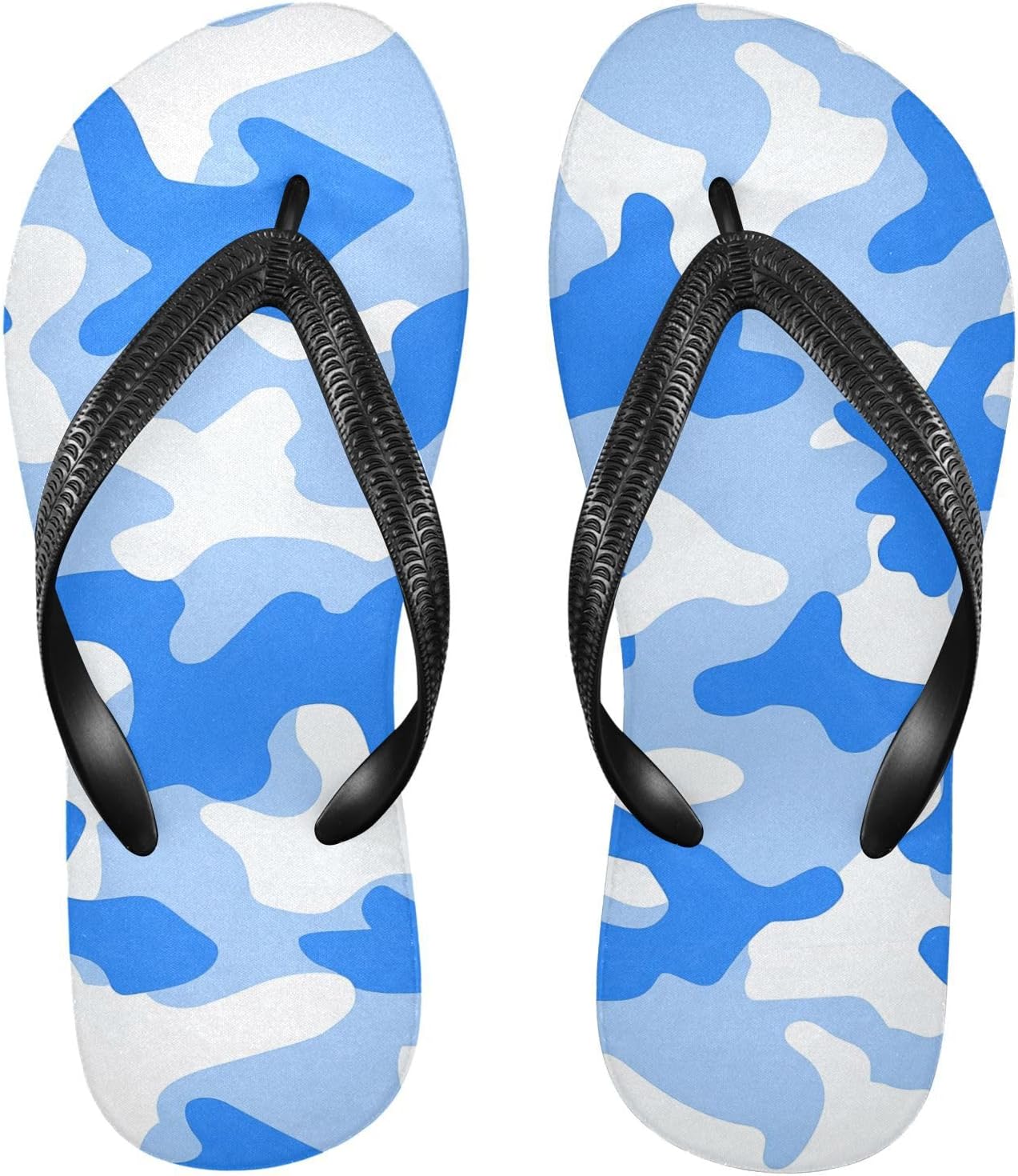 

Шлепанцы SPRIPORT с камуфляжным узором для женщин и мужчин, удобные повседневные вьетнамки с амортизирующей подошвой и резиновой подошвой против скольжения, плоские сандалии для летнего пляжного отдыха, синий