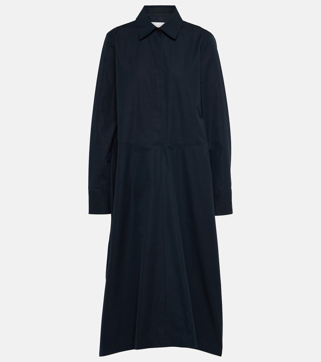 

Хлопковое платье-рубашка Jil Sander, синий