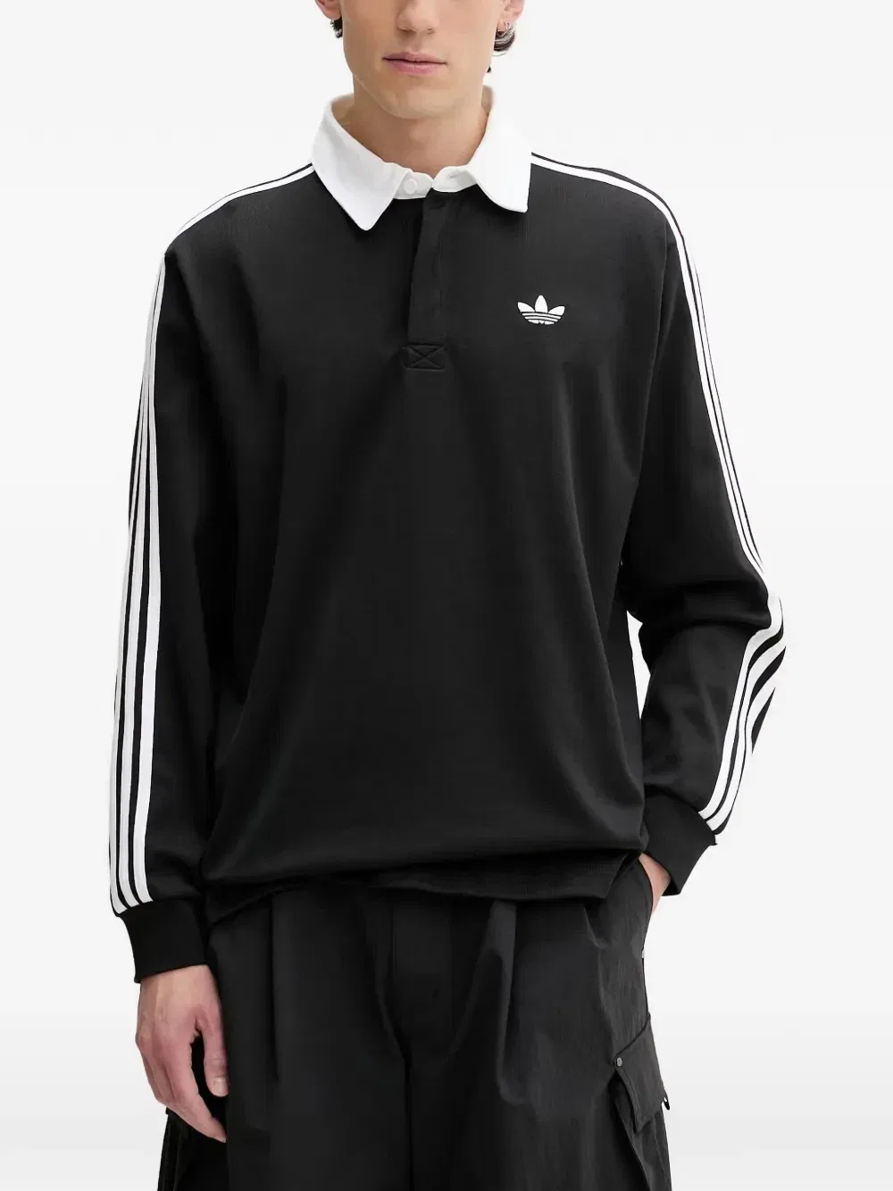 Рубашка поло с длинными рукавами Adidas, черный