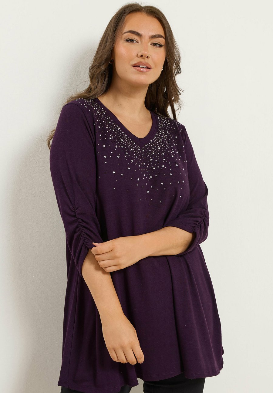 

Топ Yours Clothing Long sleeved top, Purple/Dark Purple