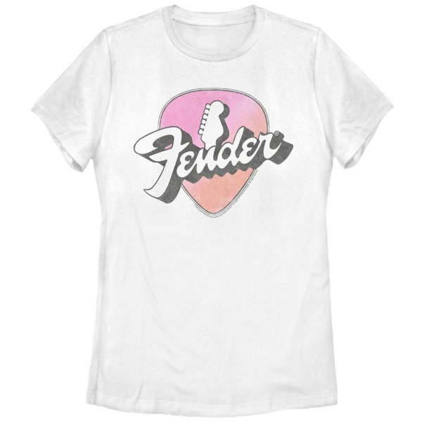 

Футболка с принтом головы гитары Fender Neon Pick для подростков Licensed Character, белый