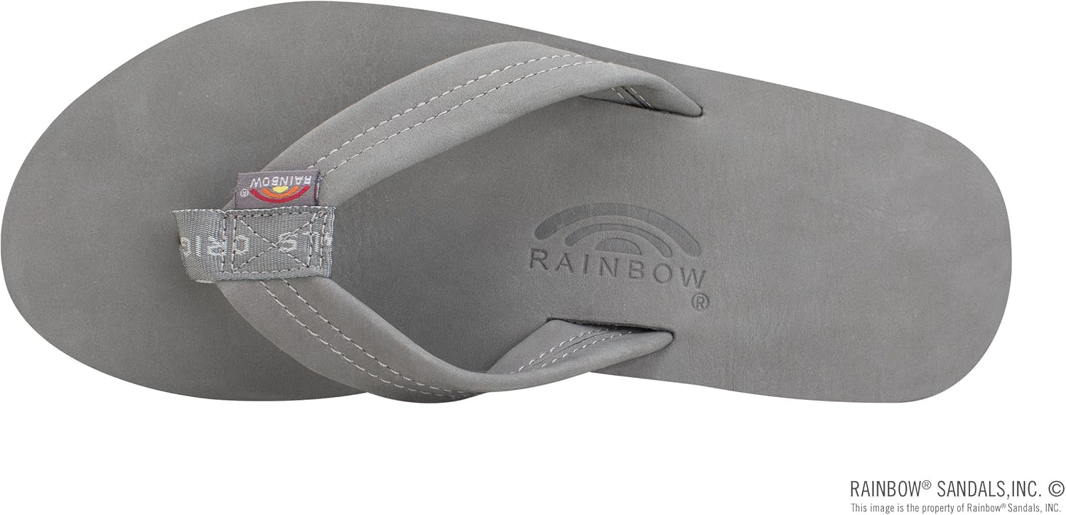 Мужские сандалии Rainbow с двойным слоем кожи и поддержкой свода стопы Rainbow Sandals, серый — фото 3