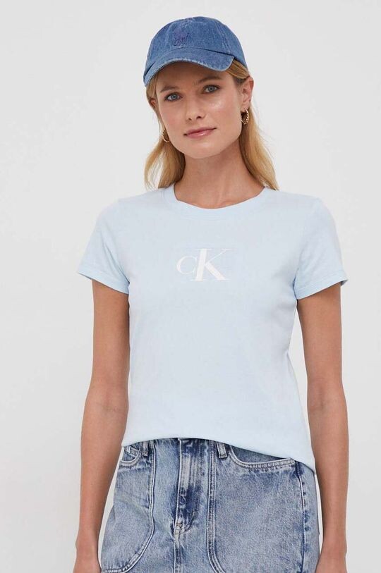 

Хлопковая футболка Calvin Klein Jeans, синий