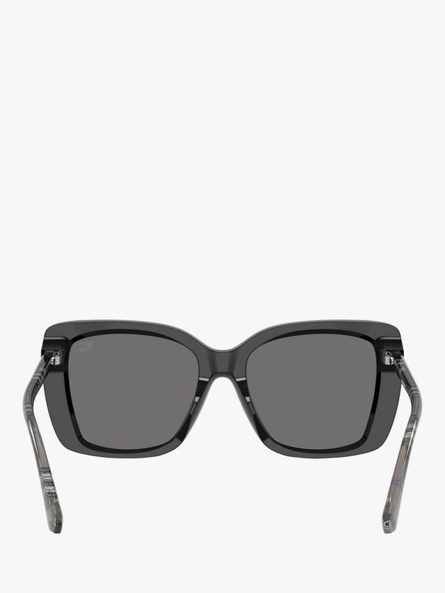 BE4456 женские поляризованные квадратные солнцезащитные очки Burberry, Black/Grey — фото 4