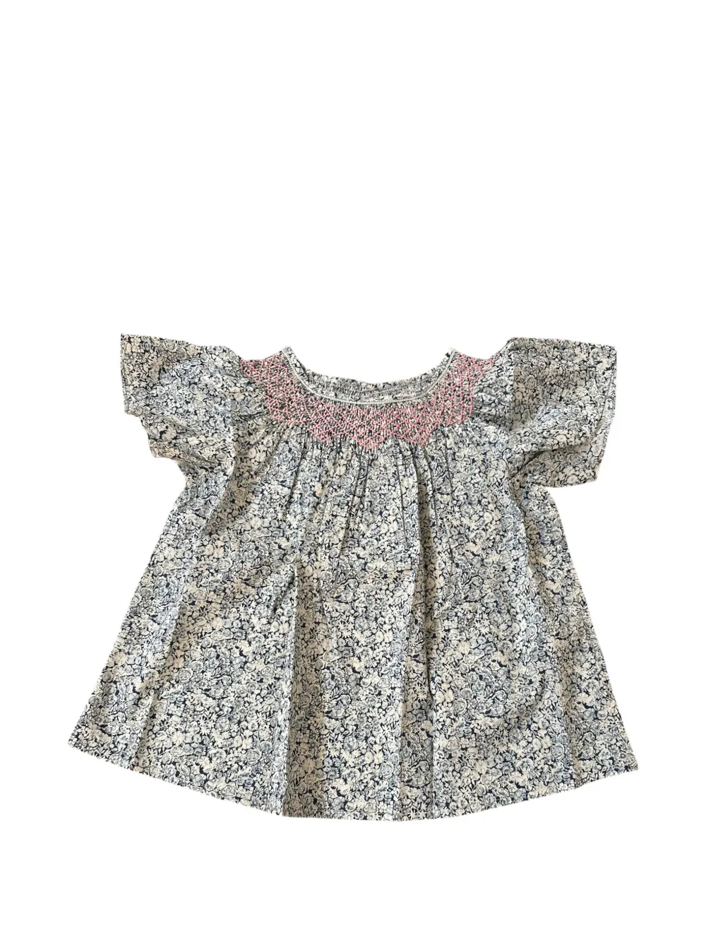 

Топ с цветочным принтом и прошивкой Bonpoint, белый