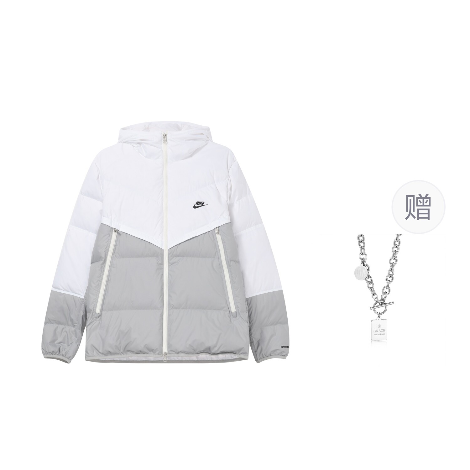 

Пуховик Storm-FIT унисекс белого цвета с ожерельями Nike, цвет White (Includes Necklaces)