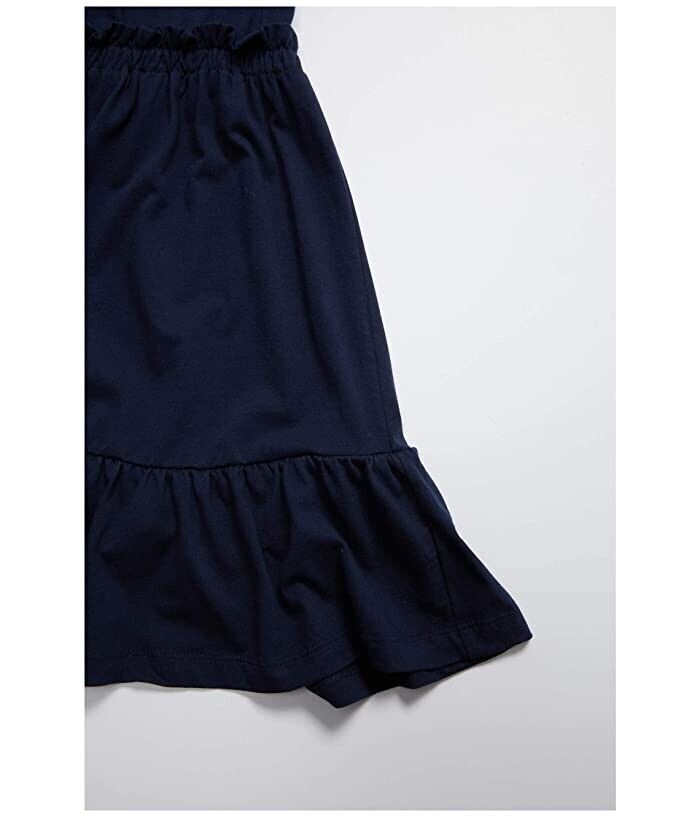 Детское платье #4kids Essential Dress, темно-синее, 100% хлопок, с многоярусной оборкой, А-силуэт, JDM1016 — фото 3