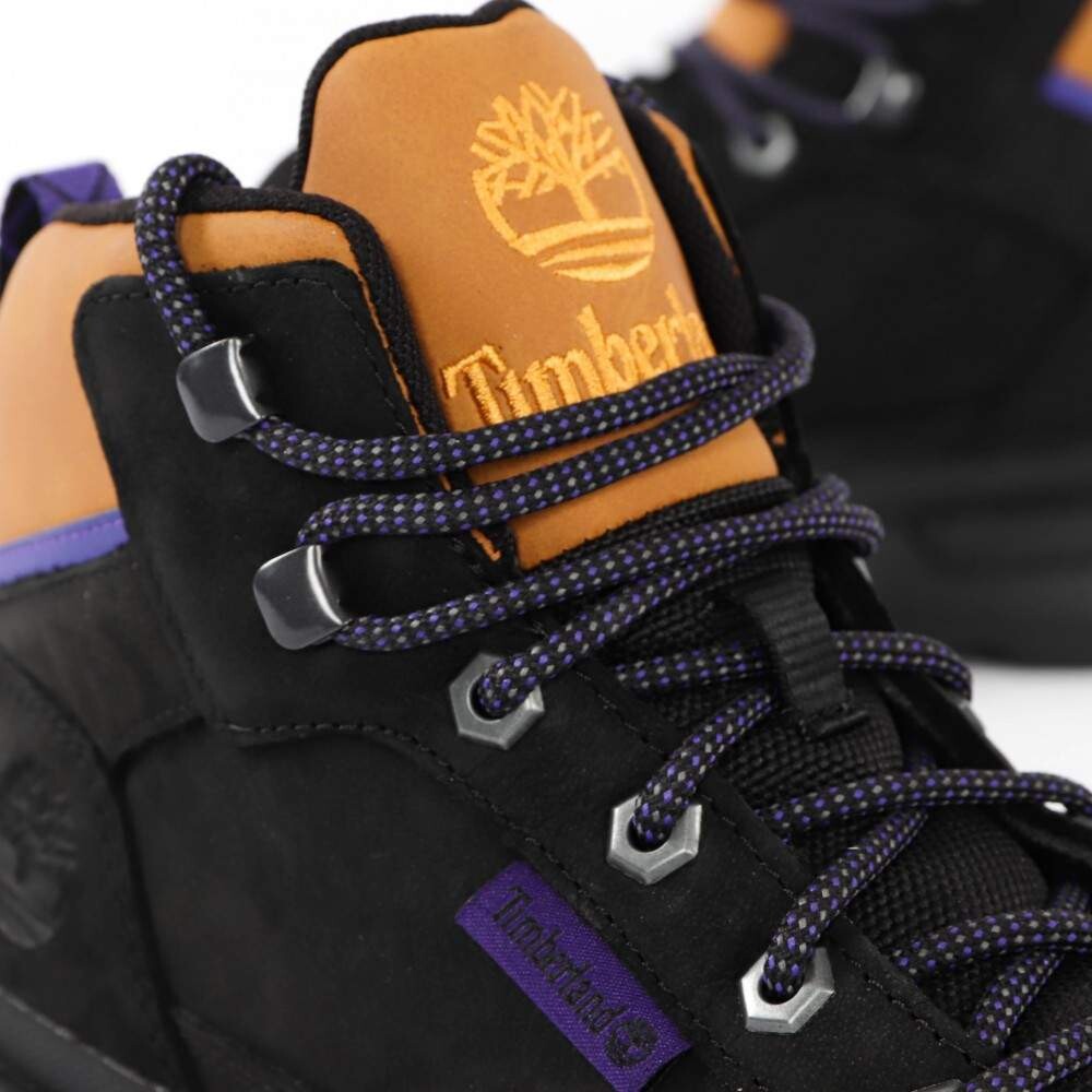 Мужские ботинки Timberland спортивные на шнуровке, черный/оранжевый — фото 3