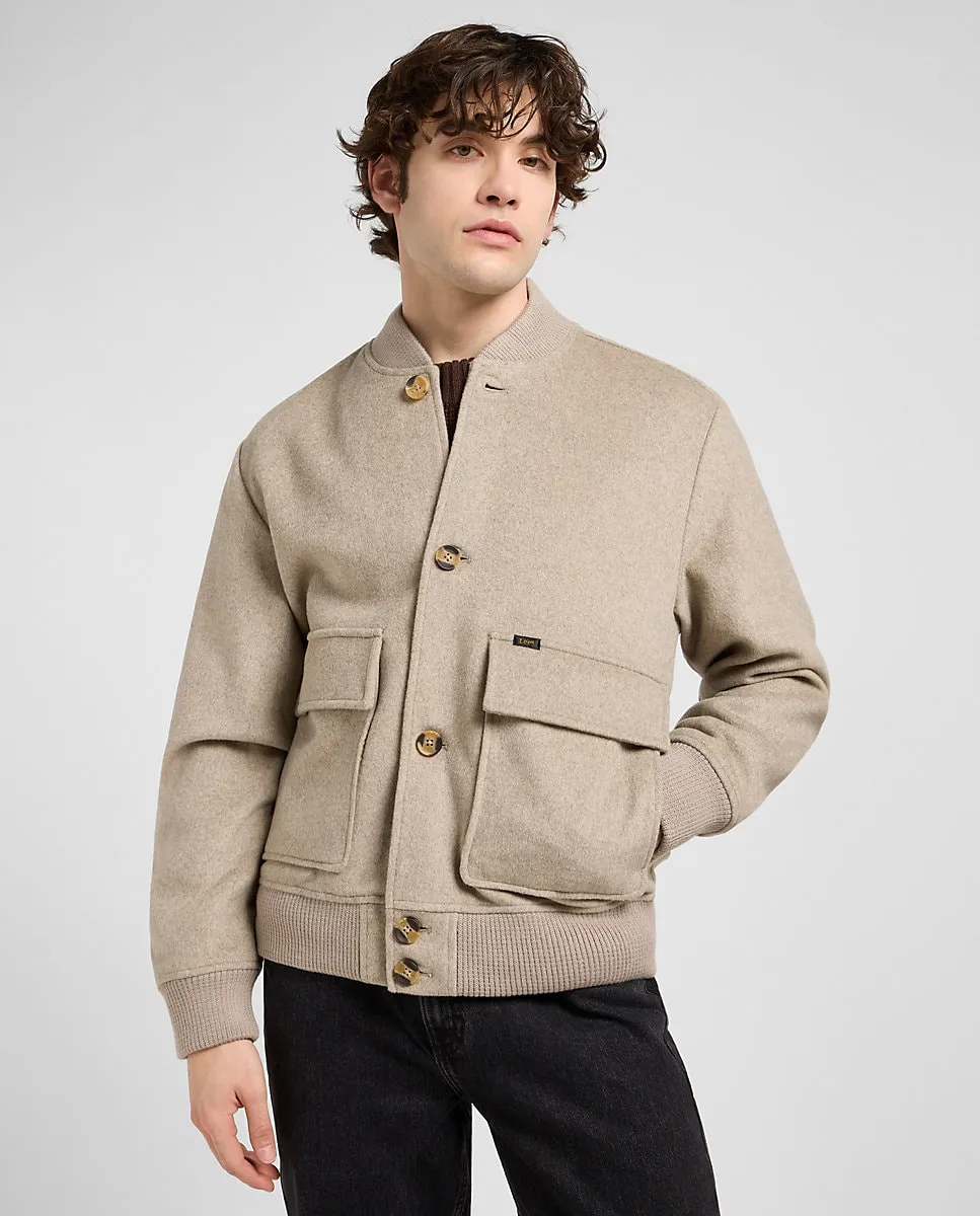

Мужская шерстяная бомбер-куртка Lee, бежевый