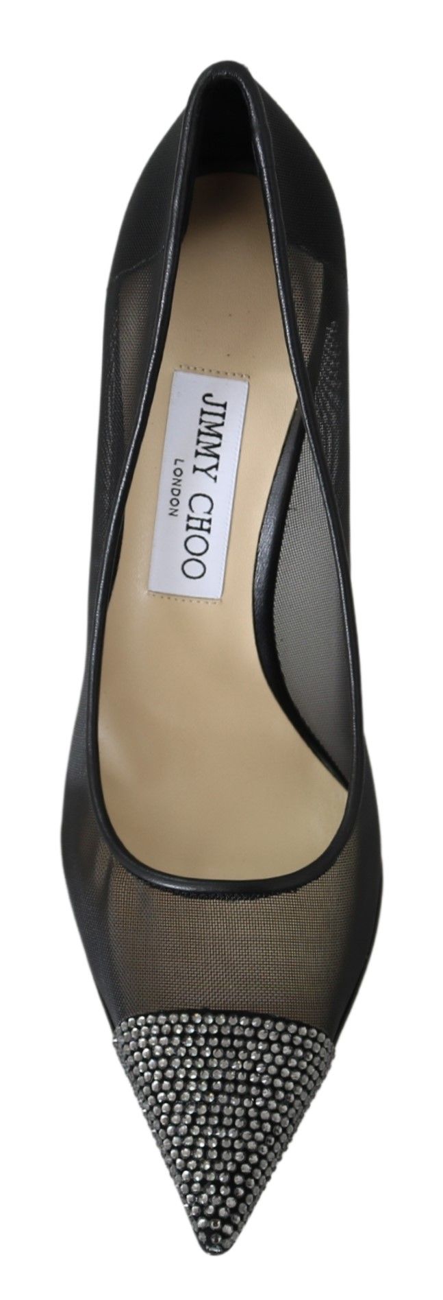 Jimmy Choo Элегантные Женские Туфли-лодочки с Кристаллами и Сеткой, черный — фото 4