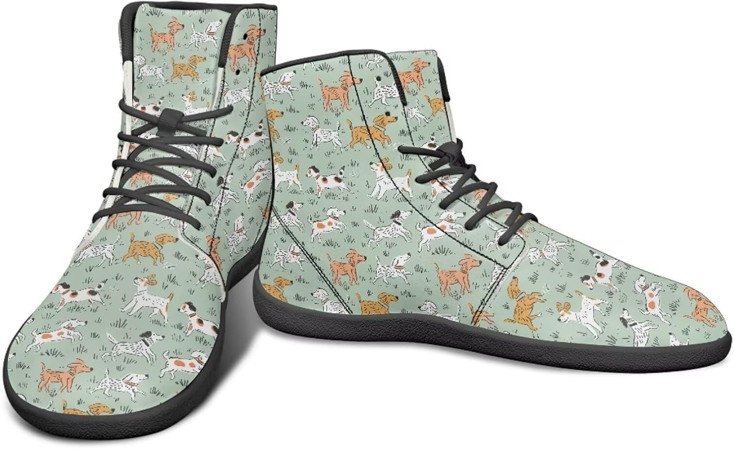 

Высокие кроссовки с животным дизайном, обувь с нулевым перепадом, широкие туфли для мужчин - кроссовки с резиновой подошвой Watdotory, Dog Running on Grass Print