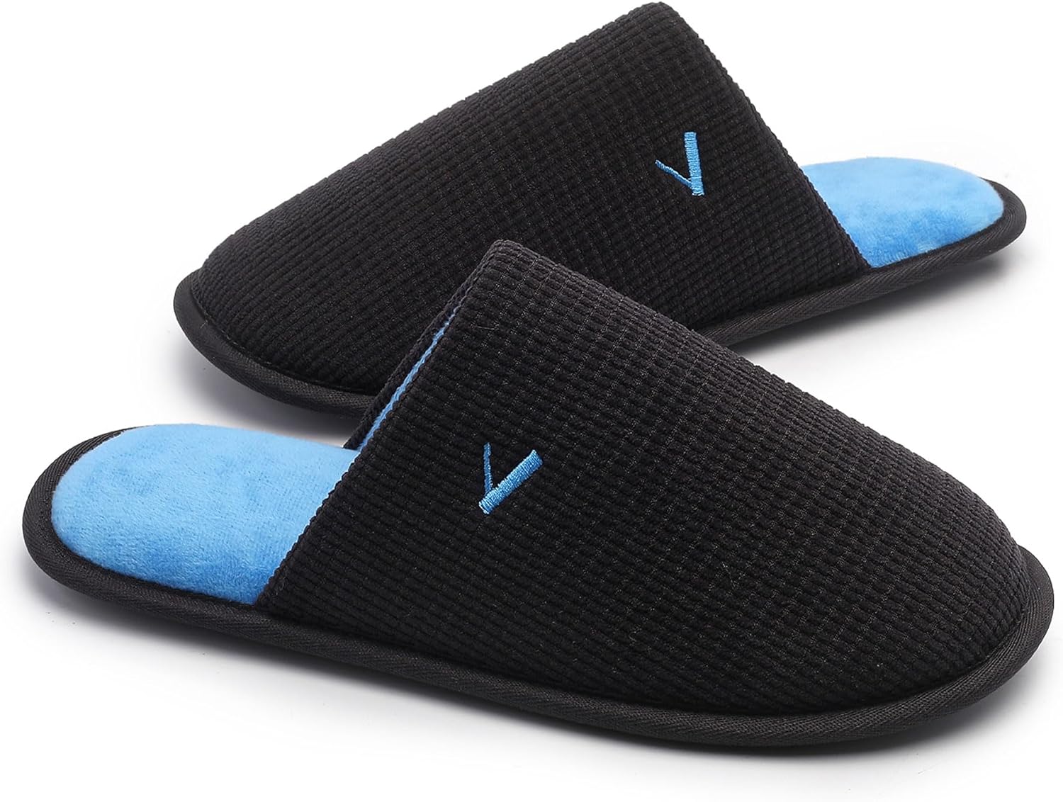 

Мужские вельветовые тапочки MKP COLLECTION с эффектом памяти - мягкие нескользящие домашние тапочки для уюта и комфорта в доме и спальне, синий/серый/темно-серый