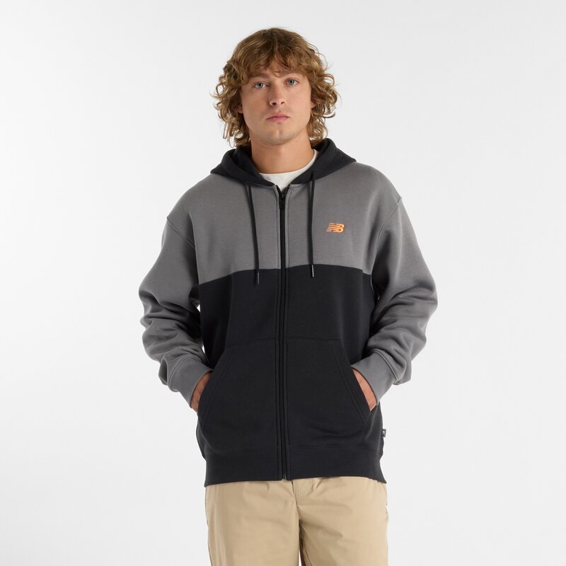 

Куртка с новым дизайном из флиса, с принтом и молнией по всей длине New Balance, черный