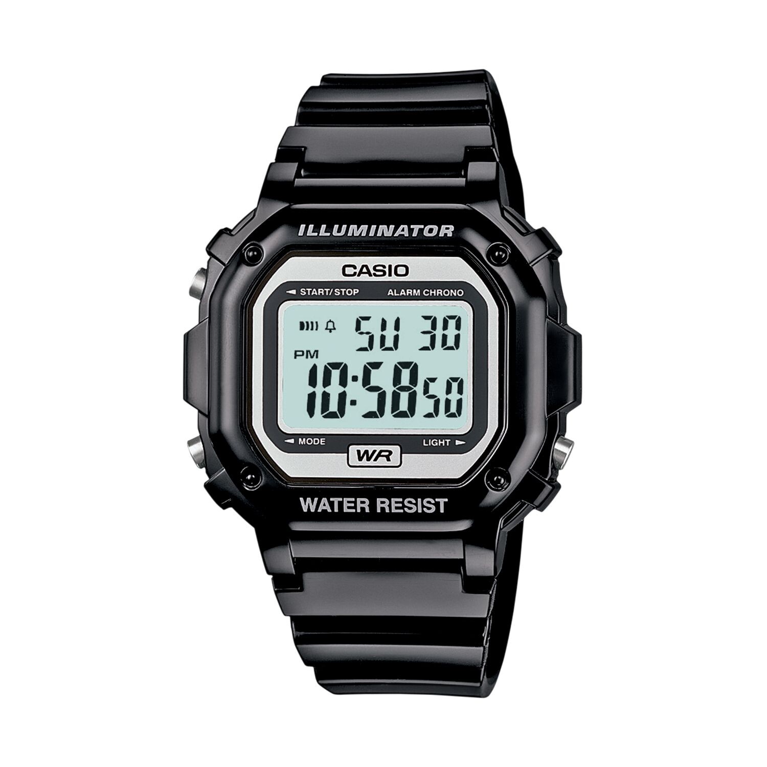 

Часы Unisex Illuminator с цифровым хронографом, Черные Casio, черный