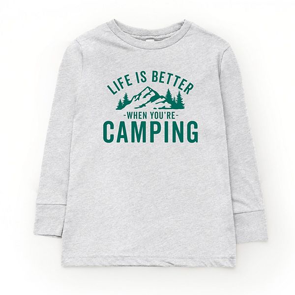 

Футболка с длинным рукавом Life is better when you're camping The Juniper Shop, Heather Grey