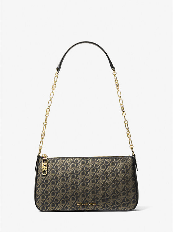 

Сумка-кошелек Empire Medium Metallic Chain-Link Michael Kors, черный