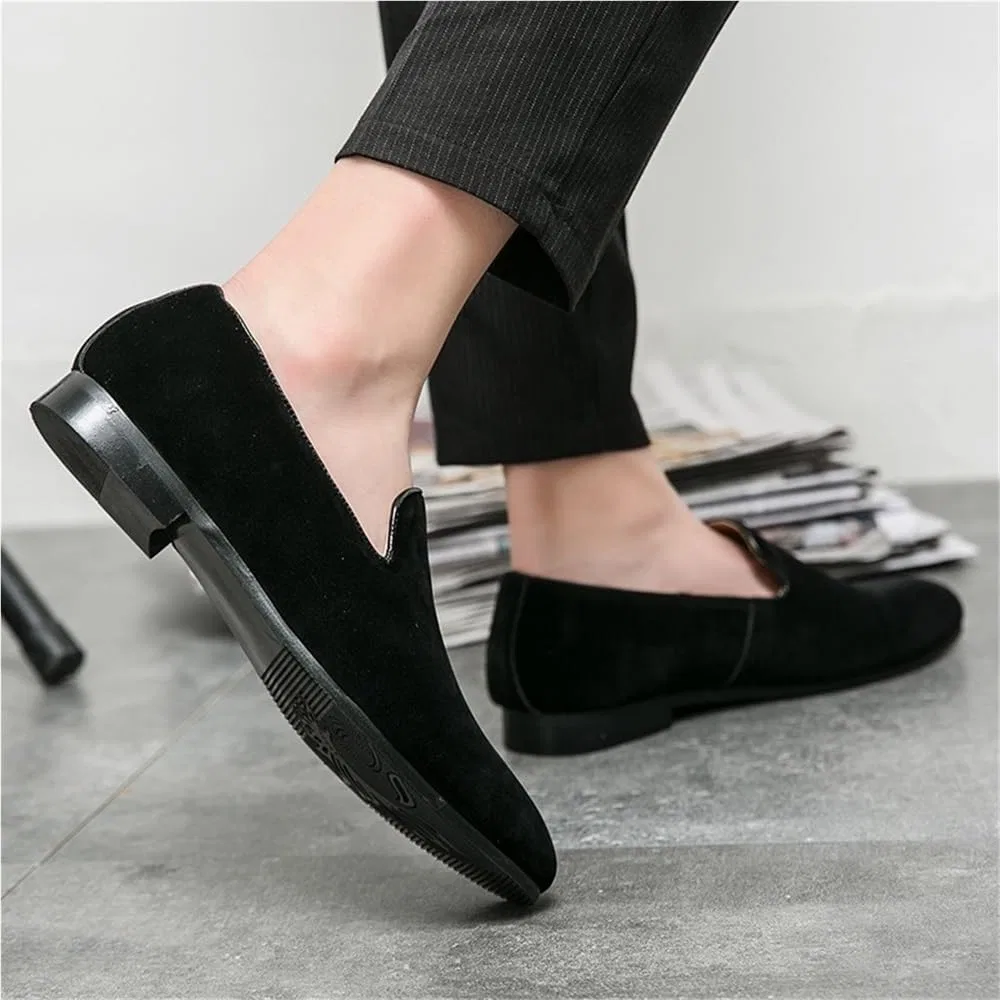 Лоферы мужские из экокожи, классические, на скользящей подошве, Black DHFIRUFSHLO — фото 2