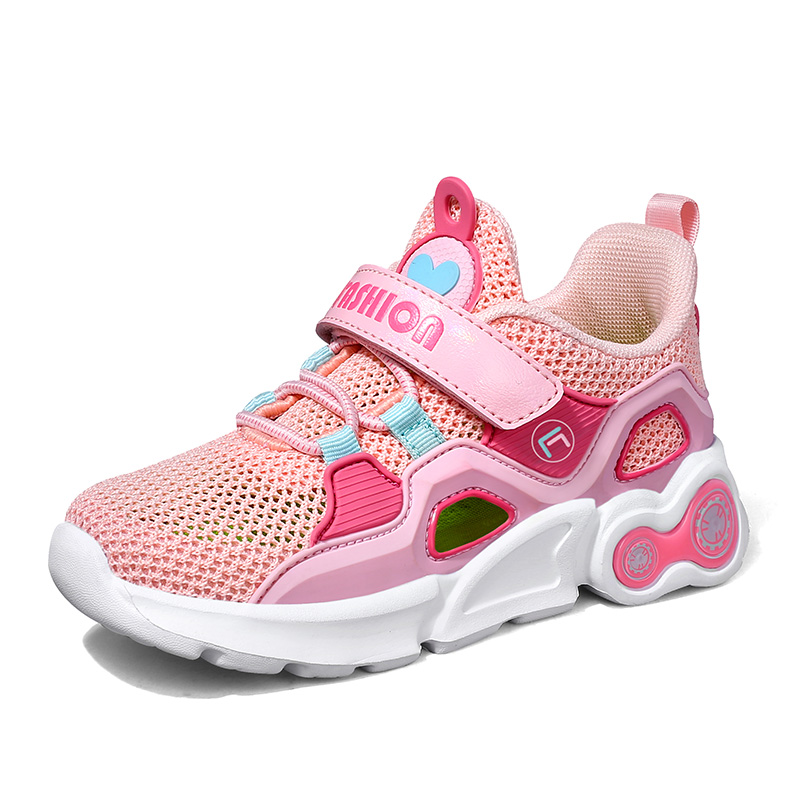 

Антиударные износостойкие детские беговые кроссовки Kids' KUPE, розовые