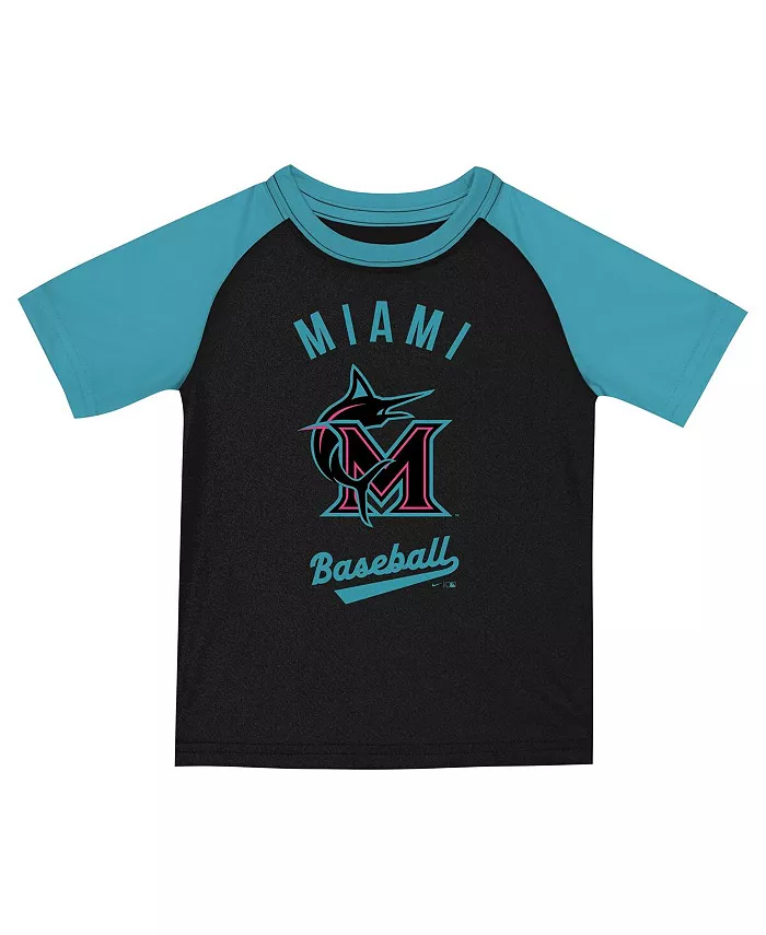 Детский комплект Miami Marlins 2025 City Connect: футболка и шорты, черный/бирюзовый (2 предмета) Nike — фото 2