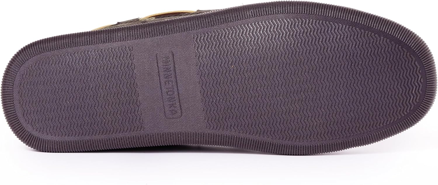 Мужские тапочки Minnetonka с плюшевой подкладкой и жесткой подошвой, зеленый — фото 4